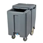 image of Cambro ICS175TB191 Plastic Tall Mobile Ice Bin / Ice Caddy, 175 lb, Granite Gray