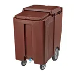image of Cambro ICS200TB131 Plastic Tall Mobile Ice Bin / Ice Caddy, 200 lb, Dark Brown