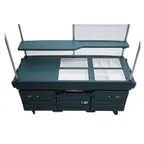 image of Cambro KVC854192 CamKiosk Polyethylene Granite Green Vending Cart w/ 4 Pan Wells