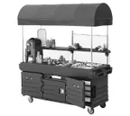 image of Cambro KVC854C191 CamKiosk Polyethylene Granite Gray Vending Cart w/ 4 Pan Wells and Canopy