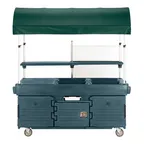 image of Cambro KVC854C192 CamKiosk Polyethylene Granite Green Vending Cart w/ 4 Pan Wells and Canopy