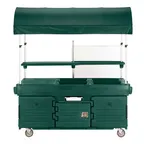 image of Cambro KVC854C519 CamKiosk Polyethylene Kentucky Green Vending Cart w/ 4 Pan Wells and Canopy