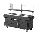 image of Cambro KVC856191 CamKiosk Polyethylene Granite Gray Vending Cart w/ 6 Pan Wells