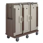image of Cambro MDC1520T30194 Granite Sand 30 Tray Meal Delivery Cart w/ 3 Compartments