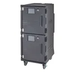 image of Cambro PCUCH615 2-Compartment Heated Holding Cabinet, 28"W x 35-3/4"D x 66"H, 2 Quick-Close Doors, Polyethylene Exterior, Charcoal Gray