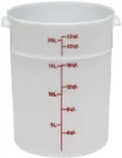 image of Cambro RFS22148 Round Container, 22 Qt 14‑7/8" Dia x 15" H Natural White Polyethylene, Only