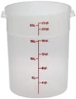 image of Cambro RFS22PP190 Round Container, 22‑Quart (14‑7/8″ Dia x 15″ H) Translucent Polypropylene, No Lid