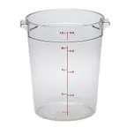 image of Cambro RFSCW8135 Camwear 8-Quart Clear Polycarbonate Handle 9-15/16" X 10-7/8" H -40°F-210°F NSF