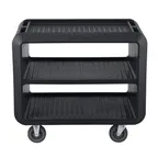 image of Cambro SC337110 Black Polyethylene Beverage / Service Cart Pro w/ 3 Shelves
