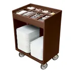 image of Cambro TC1418131 Dark Brown Tray & Silver Cart with Pans & Vinyl Cover, (8) Compartments