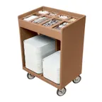 image of Cambro TC1418157 Coffee Beige Tray & Silver Cart with Pans & Vinyl Cover, (8) Compartments