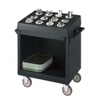 image of Cambro TDCR12110 Black Dish Cart & Cutlery Rack w/ Vinyl Cover, (12) Compartments