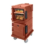 image of Cambro UPC600402 Ultra Camcart® Front Loading Brick Red Insulated Food Pan Carrier w/ 8 Pan Capacity