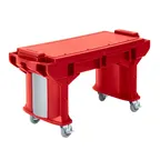 image of Cambro VBRT6158 Versa Food Bar™ Work Table, Hot Red, 6 ft. unit, (5) Pan