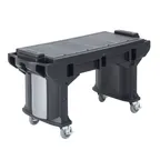 image of Cambro VBRTHD6110 Versa Food Bar™ Work Table, Black, 6 ft. unit, (5) Pan