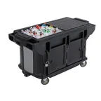 image of Cambro VBRUT6110 Versa Food Bar™ Work Table, Black, 6 ft. unit, (5) Pan