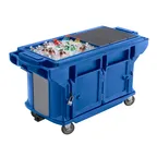 image of Cambro VBRUTHD5186 Versa Food Bar™ Work Table, Navy Blue, 5 ft. unit, (4) Pan