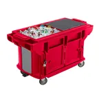 image of Cambro VBRUTHD6158 Versa Food Bar™ Work Table, Hot Red,  6 ft. unit, (5) Pan