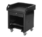 image of Cambro VCSHD158 Versa Cash Register Cart, 32-1/4"L x 32"W x 43"H, Hot Red, Lockable Center Drawer, Adjustable Shelf, Polyethylene Construction