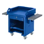 image of Cambro VCSWRHD186 Versa Cash Register Cart, 52-3/4L x 32W x 43-3/4H, Navy Blue, Lockable Center Drawer, Adjustable Shelf, Polyethylene Construction