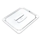 image of Carlisle 10230U07 1/2-Size Clear Polycarbonate Lid, Non-Slip, Dishwasher Safe, NSF, USA