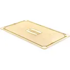 image of Carlisle 10410U13 StorPlus High Heat Lid, 1/1 Full-Size, Amber, Polyether Sulfone, Dishwasher Safe