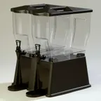image of Carlisle 1085103 Trimline 6‑Gallon Beverage Server, 3‑Gallon Per Bowl, Black, Poly, No‑Drip Faucet