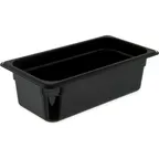 image of Carlisle 3086103 StorPlus Hot Food Pan, 1/3 Size, 3.8 Qt, 4" Deep, Black Polyether Sulfone BPA‑Free