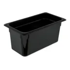 image of Carlisle 3086203 - StorPlus 5.7‑qt Hot Food Pan, 1/3 Size, 6" Deep, Black PEF Heat‑Resistant 380°F