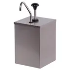 image of Carlisle 386010 Condiment Pump Dispenser, Counter 7-1/4", Holds 1 Gallon Jar, 18/8 Pump, 1.25oz