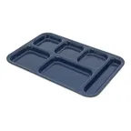 image of Carlisle 4398850 Compartment Tray, 14-1/2" x 10", 6 Compartments, Blue, Melamine, Right-Handed, NSF