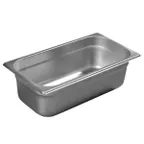 image of Carlisle 607134 DuraPan 1/3-Size 4-Qt Steam Table Pan, 4" Deep, 24 Gauge 18/8 SS, Anti-Jam