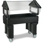 image of Carlisle 660503 45" "Six Star" Open Base Portable Food Bar, Black, 4 ft. Unit, (3) Pan
