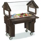 image of Carlisle 660508 45" "Six Star" Open Base Portable Food Bar, Green, 4 ft. Unit, (3) Pan