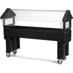 image of Carlisle 660603 72" "Six Star" Open Base Portable Food Bar, Black, 6 ft. Unit, (5) Pan