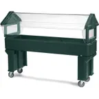 image of Carlisle 660608 72" "Six Star" Open Base Portable Food Bar, Green, 6 ft. Unit, (5) Pan