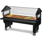 image of Carlisle 660803 72" "Sixstar" Open Base Youth Portable Food Bar, Black, , 6 ft. Unit, (5) Pan