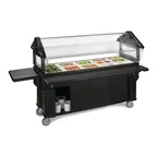 image of Carlisle 661103 72" "Six Star" Portable Food Bar with Storage Base, Black, 6 ft. Unit, (5) Pan