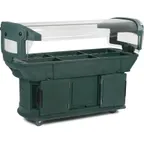 image of Carlisle 771108 93"  Maximizer Portable Food Bar, Forest Green, 6 ft. Unit, (6) Pan