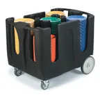 image of Carlisle ADD403 Poker Chip Adjustable Dish Dolly w/ 5 Stacks, Vinyl Cover