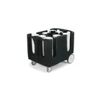 image of Carlisle ADD603 Optimizer Dish Dolly, 43x28, 300 Plates, 6 Compartments, Black Polyethylene, NSF