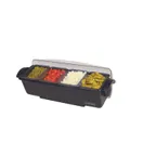 image of Carlisle BD4004 San Jamar Dome Center, 22"L x 7-1/2"W x 8-1/2"H, 12‑Pint, 4 Trays, Black Poly