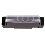 image of Carlisle BD4005S The Dome® Garnish Center, 22"L x 7-1/2"W x 8-1/2"H, Black, 2‑qt Tray & 4 1‑pt Trays