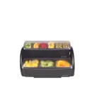 image of Carlisle BDS4266 San Jamar Dome Stacker, 1 Dome, 3 2qt Trays & 6 1pt Trays, Black, Plastic