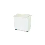 image of Carlisle BIN2702 Mobile Ingredient Bin 27-Gallon White Polyethylene Sliding Lid Non-Marking Casters