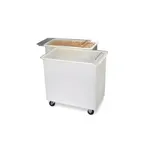 image of Carlisle BIN4402 Mobile Ingredient Bin, 44-Gallon White Polyethylene, Sliding Lid, Heavy-Duty Casters