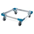 image of Carlisle C2220A14 E-Z Glide Dolly, 300 lb, Aluminum, Blue, 4 Swivel Casters