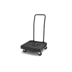 image of Carlisle C2236H03 Opticlean Glass Rack Dolly, 350 lb. Capacity, Black Polypropylene, Push Handle, 4 Casters