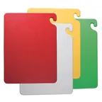 image of Carlisle CB1824QS 4‑Piece 18"x24" ½" Plastic Cutting Boards, Assorted Colors, NSF, Set
