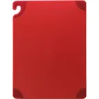 image of Carlisle CBG121812RD San Jamar Saf‑T‑Grip Cutting Board, 12" x 18" x ½", Red, Co‑Polymer, NSF